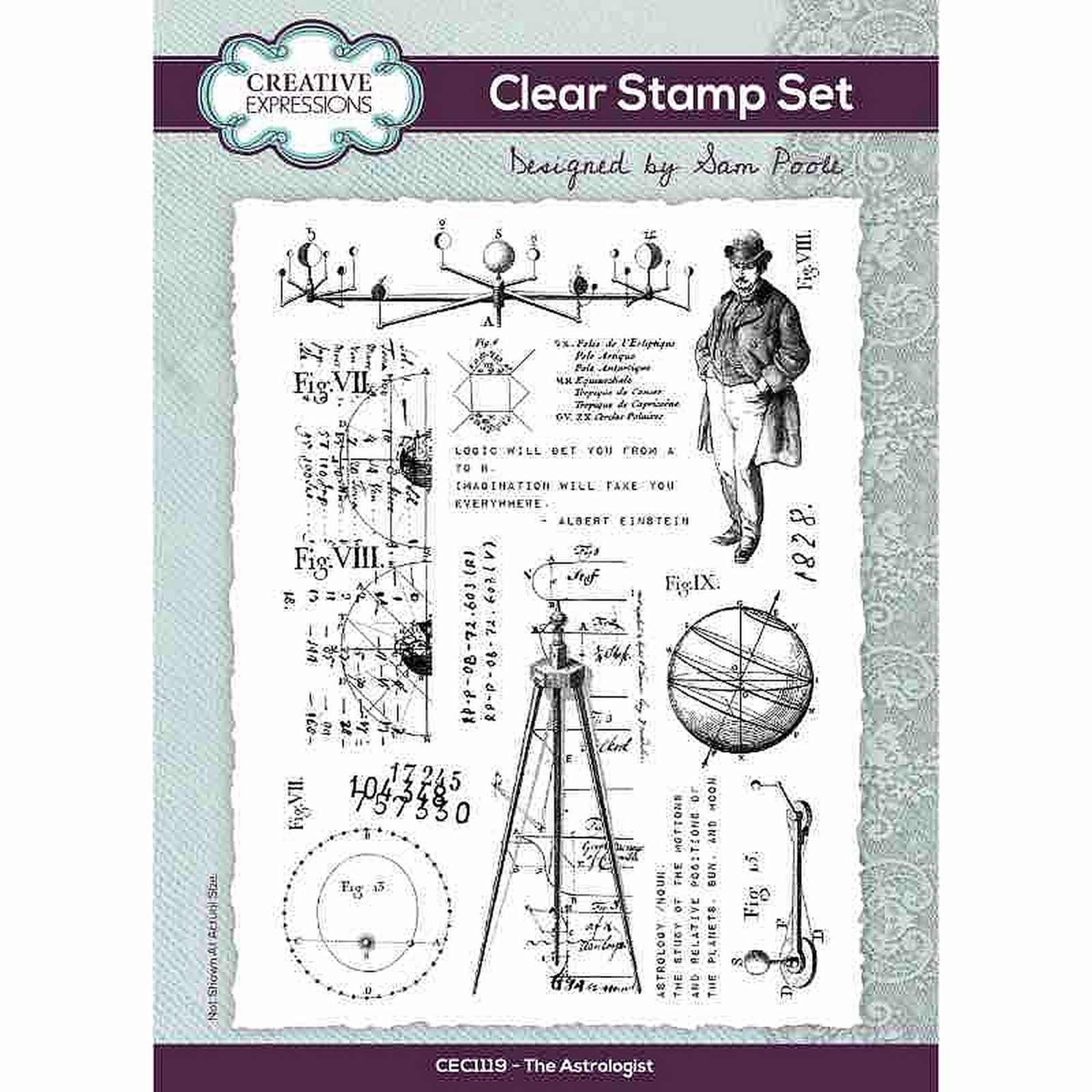 Creative Expressions • Sam Poole The Astrologist 6 in x 8 in Clear Stamp Set