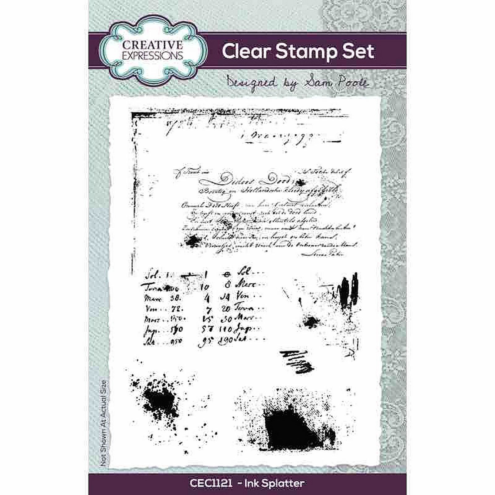 Creative Expressions • Sam Poole Ink Splatter 4 in x 6 in  Clear Stamp Set