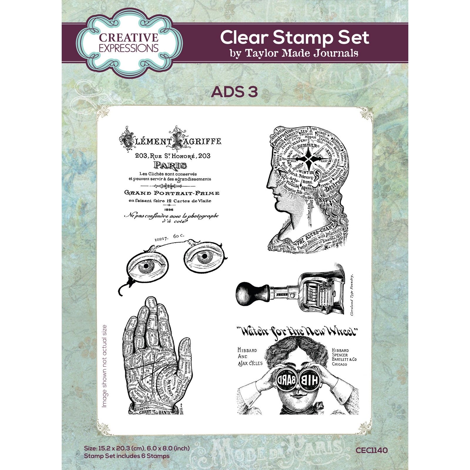 Creative Expressions • Taylor Made Journals Ads 3 Clear Stamp Set