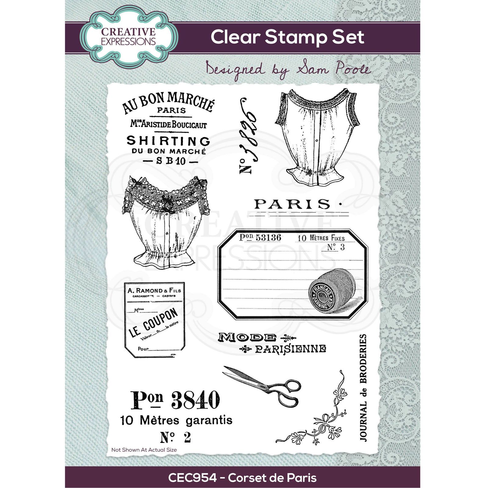 Creative Expressions • Clear stamp set Corset de Paris A5