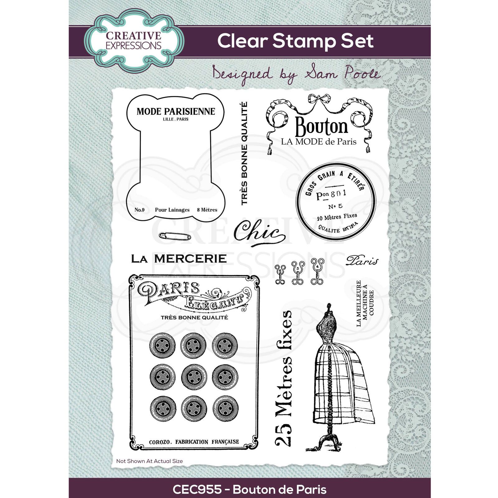 Creative Expressions • Clear stamp set Bouton de Paris A5