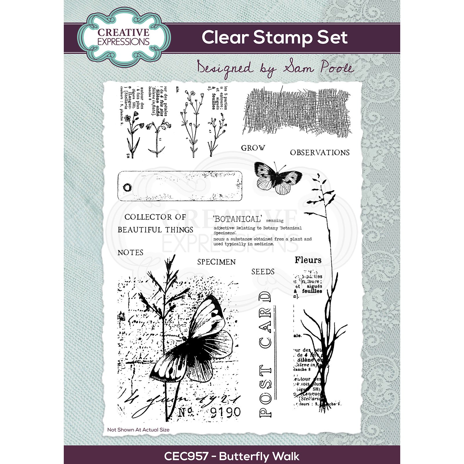 Creative Expressions • Clear stamp set Vlinder wandeling