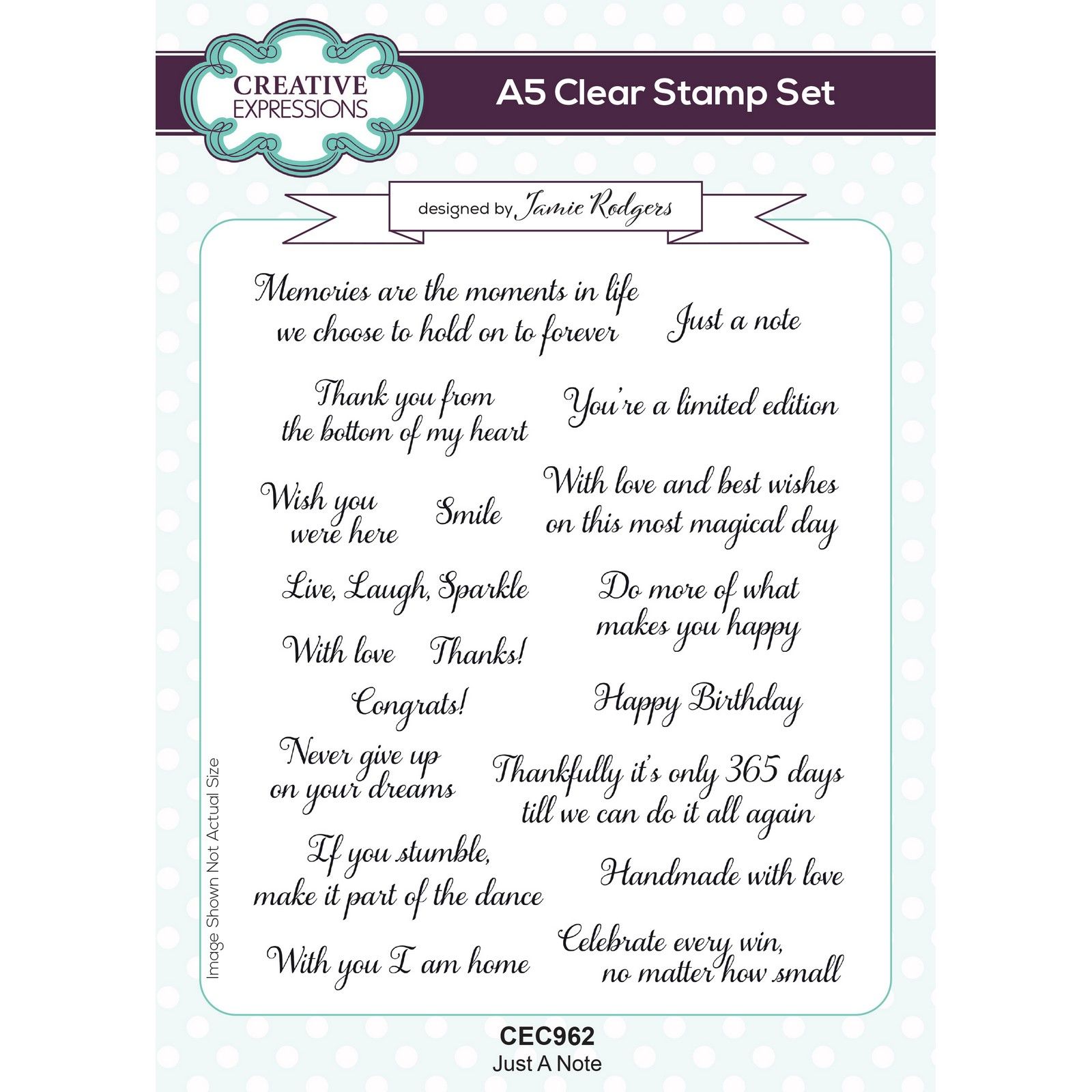 Creative Expressions • Clear stamp set Just a note