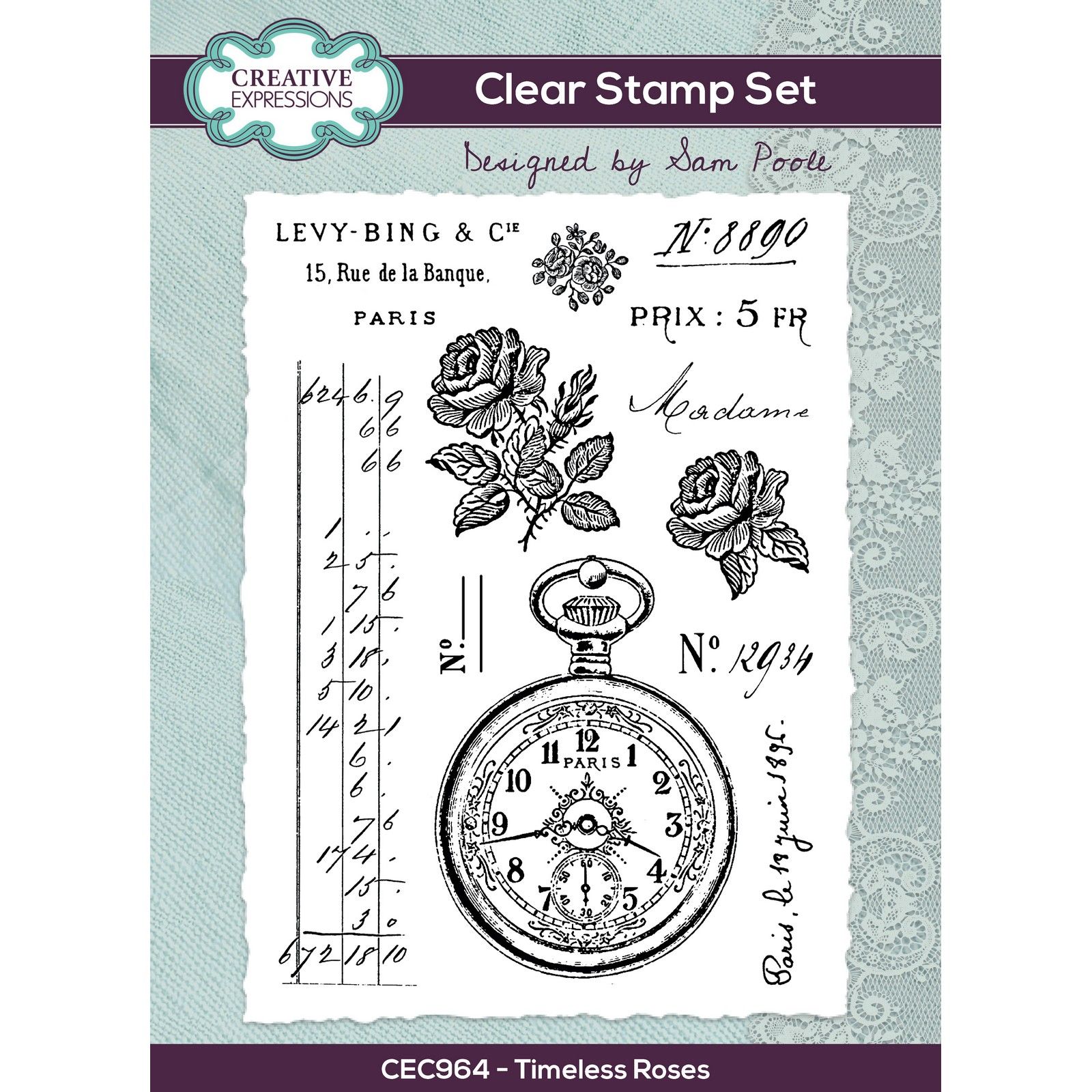 Creative Expressions • Clear stamp set Timeless roses 15,24x20,32cm