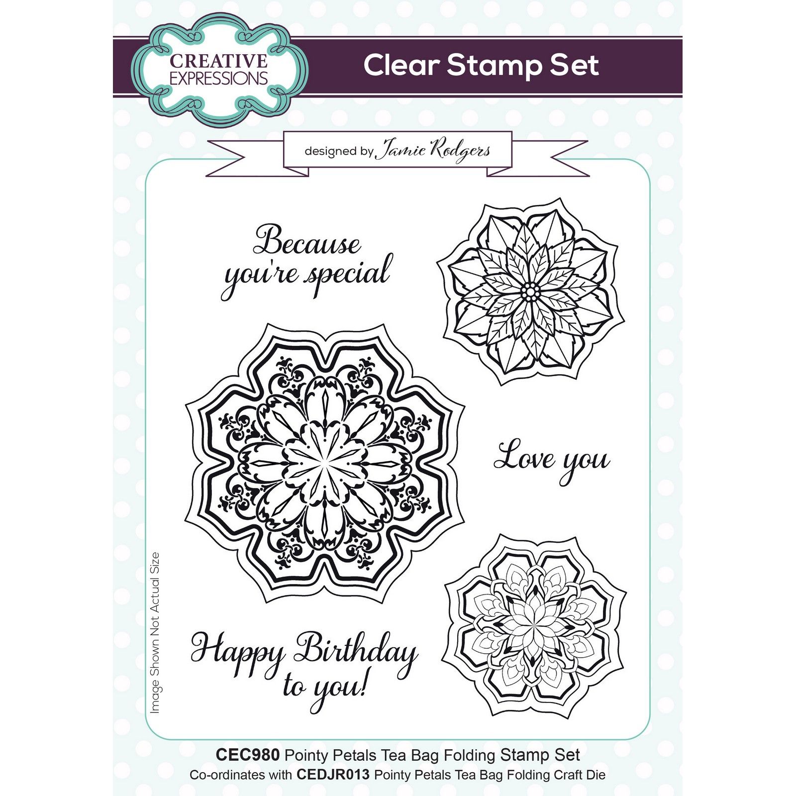 Creative Expressions • Stamp Set Pointy Petals Tea Bag Folding 15,24x20,32cm