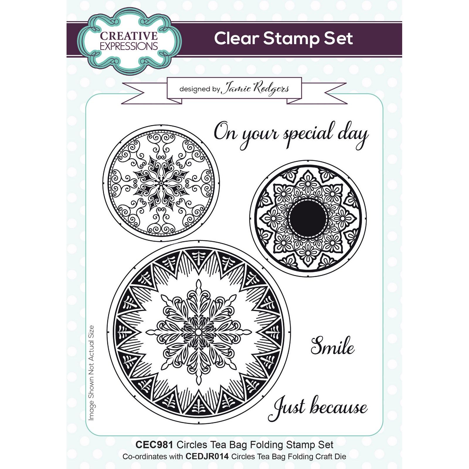 Creative Expressions • Stamp Set Circles Tea Bag Folding 15,24x20,32cm