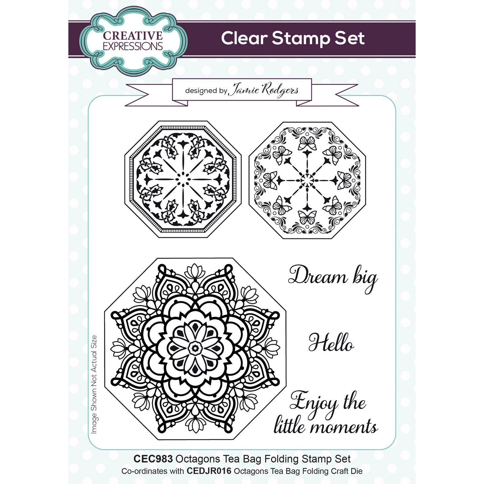 Creative Expressions • Stamp Set Octagons Tea Bag Folding 15,24x20,32cm