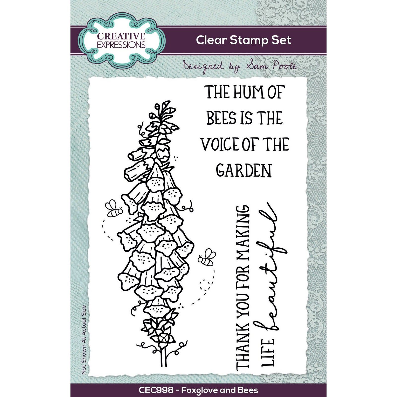 Creative Expressions • Clear Stamp Set Foxglove and Bees 15,24x10,16cm 3pieces