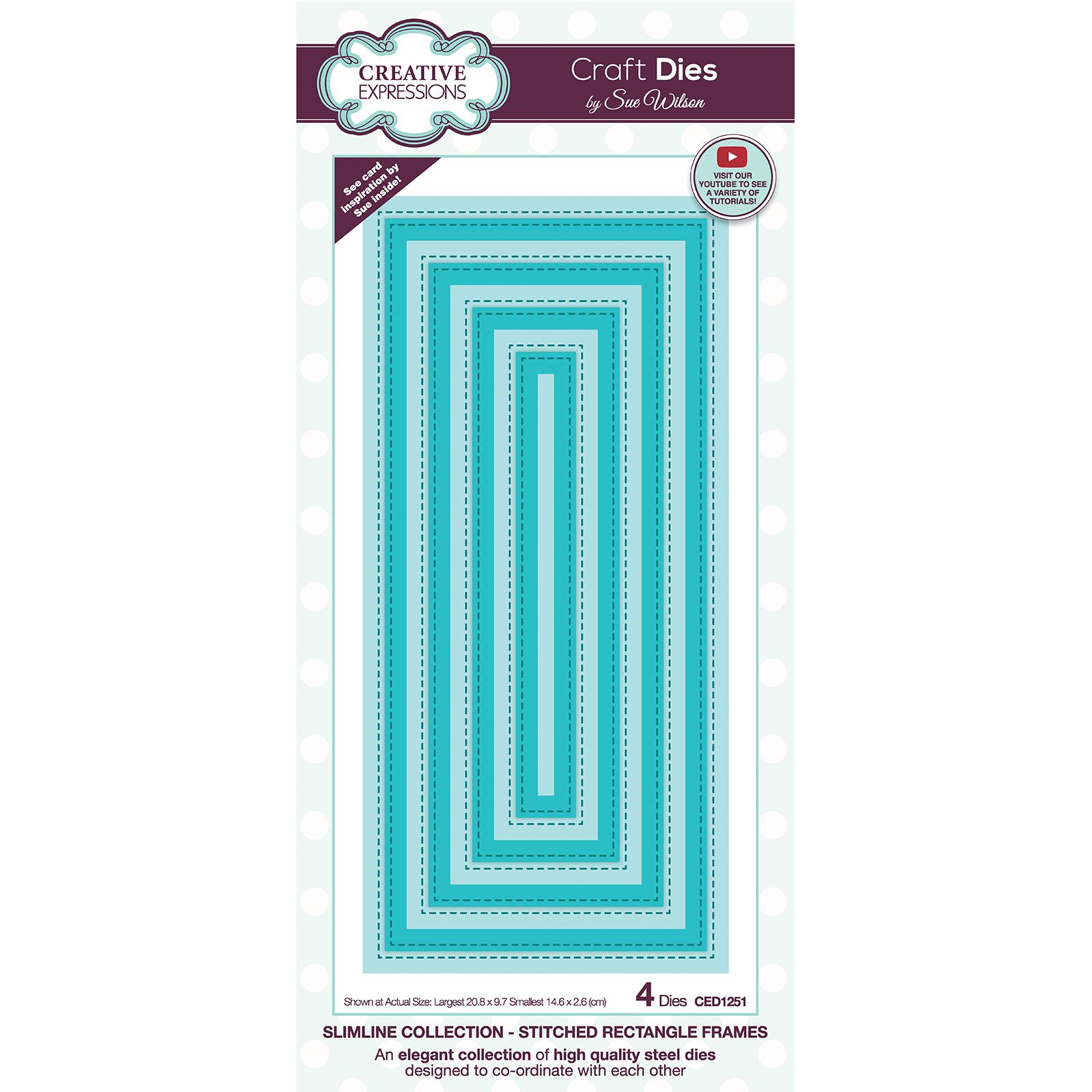 Creative Expressions • Craft die slimline Cornici di rettangolo cucite