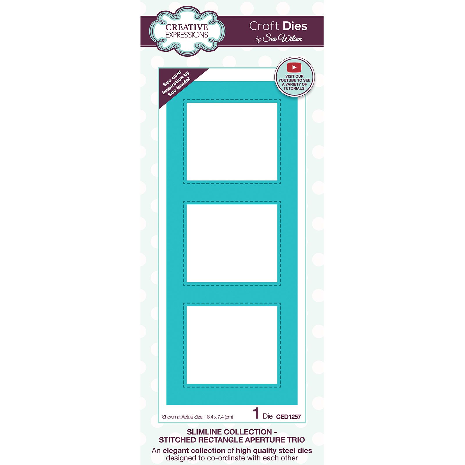 Creative Expressions • Craft die slimline Cousues trio ouverture rectangle