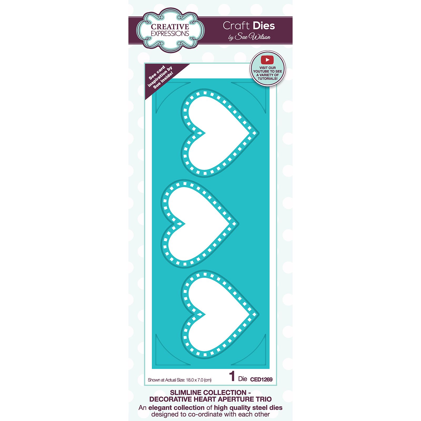 Creative Expressions • Fustelle da taglio Slimline Decorative heart aperture trio