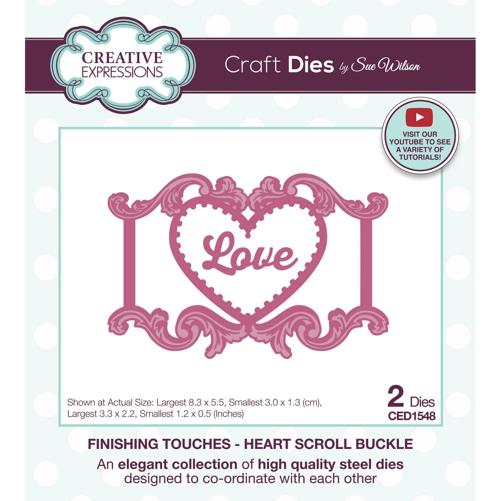 Creative Expressions • Finishing Touches Craft Die Heart Scroll Buckle 