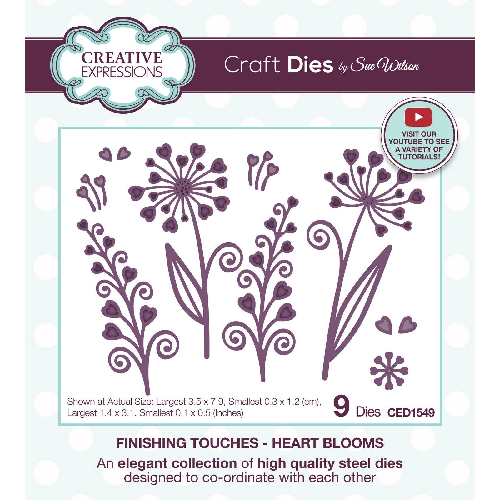 Creative Expressions • Finishing Touches Craft Die Heart Blooms 