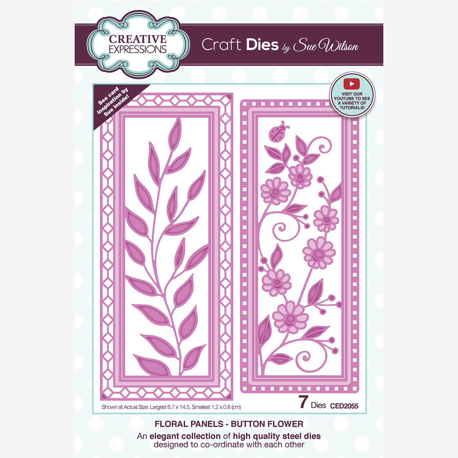 Creative Expressions • Floral Panels Collection Craft Die Button Flower 