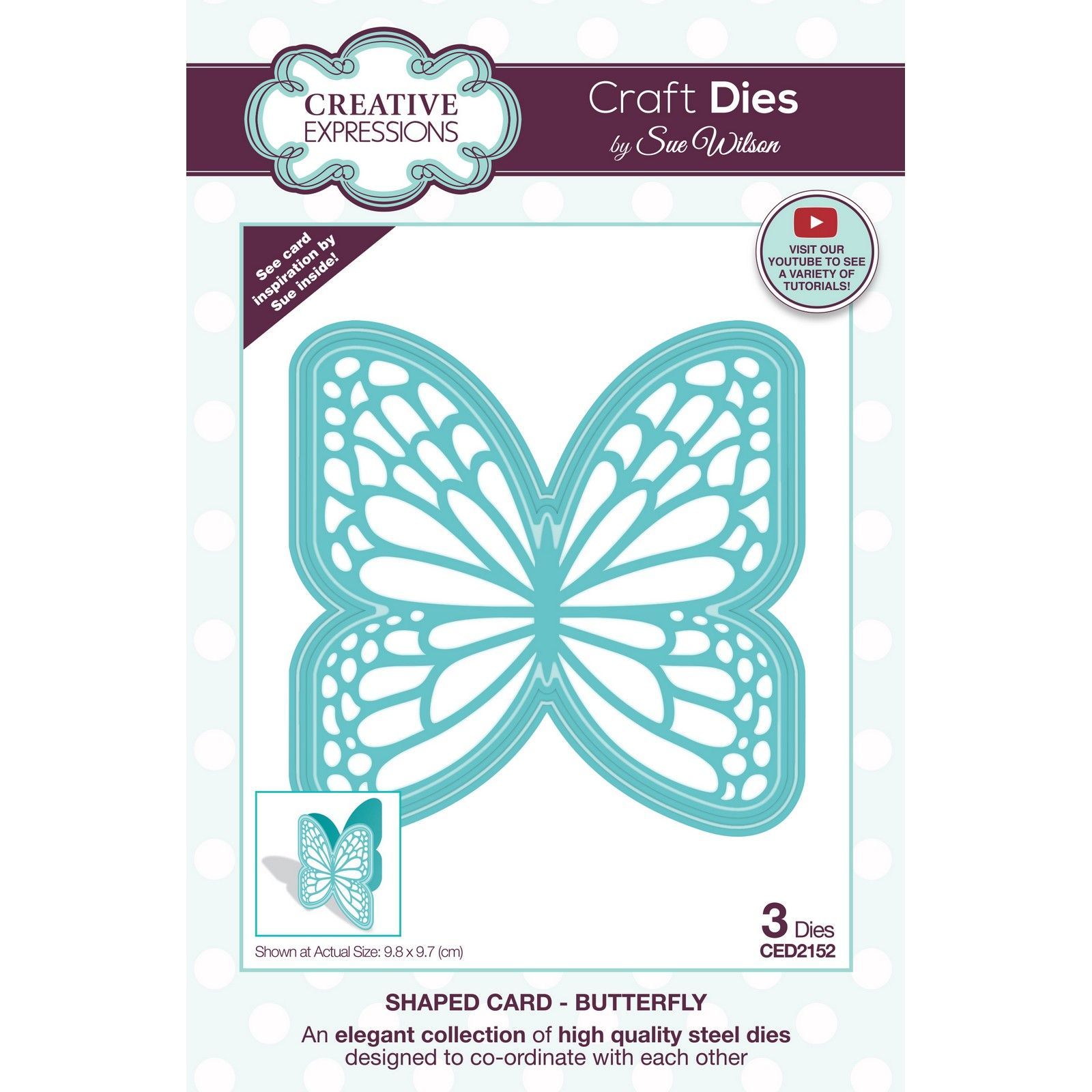 Creative Expressions • Shaped cards craft die Butterfly