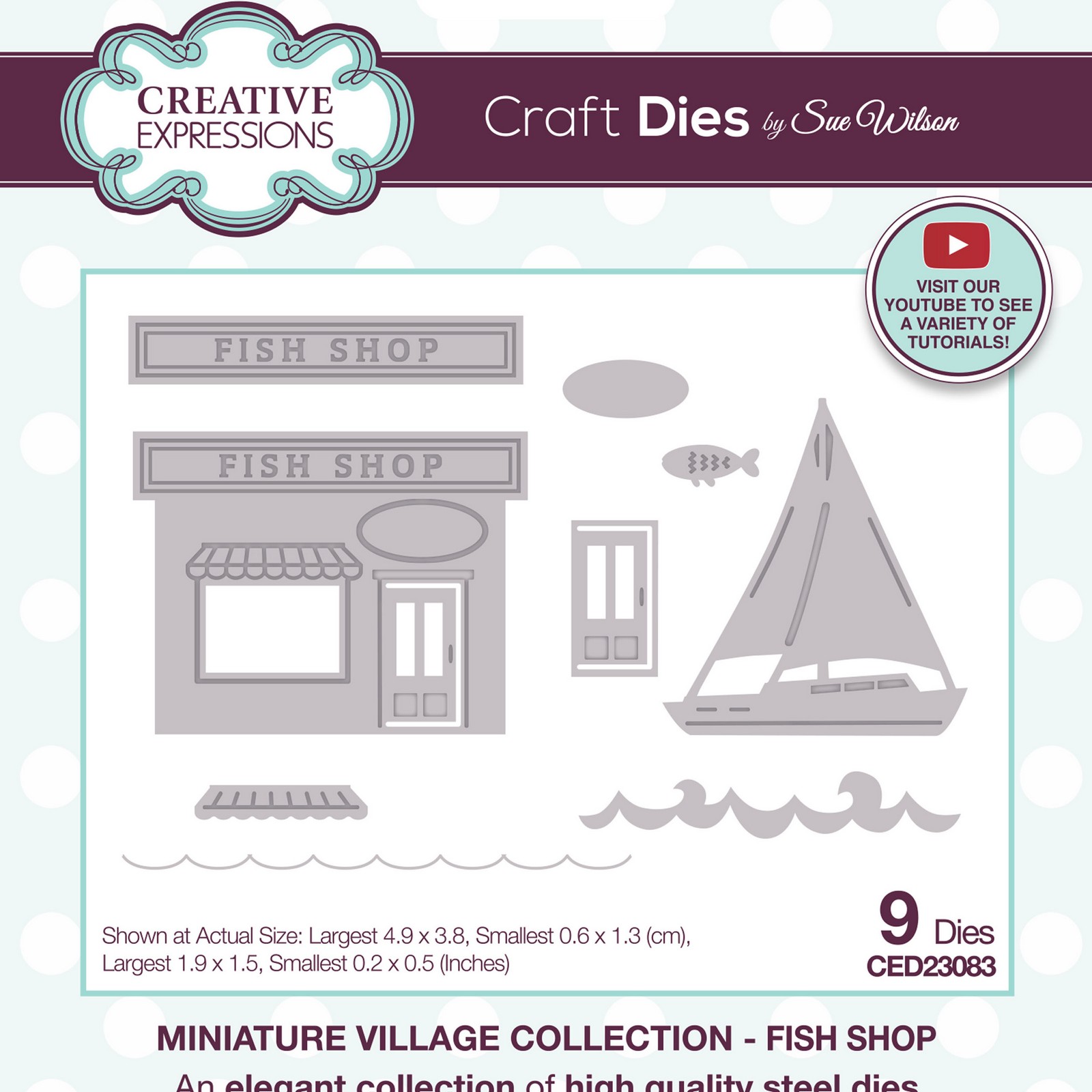 Creative Expressions • Sue Wilson Miniature Village Fish Shop Craft Die