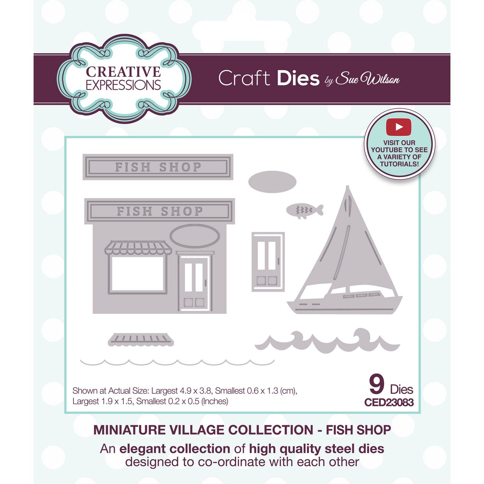 Creative Expressions • Sue Wilson Miniature Village Fish Shop Craft Die