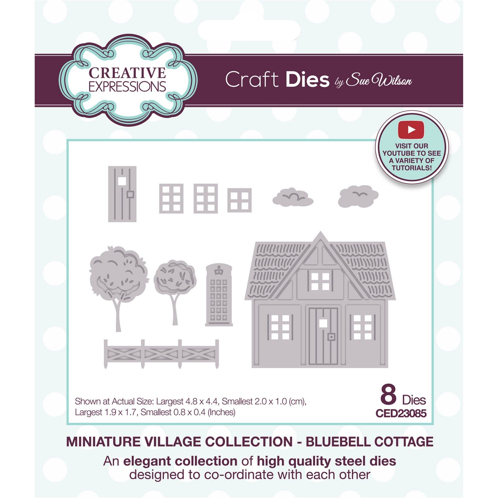 Creative Expressions • Sue Wilson Miniature Village Bluebell Cottage Craft Die