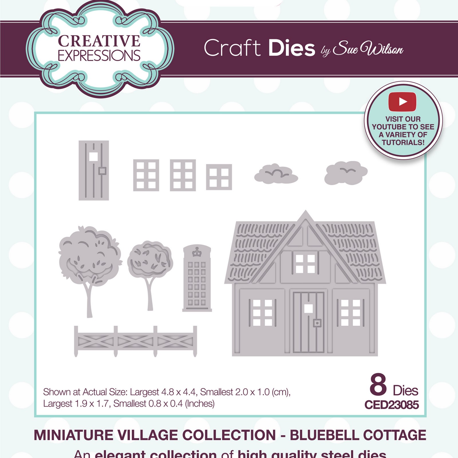 Creative Expressions • Sue Wilson Miniature Village Bluebell Cottage Craft Die