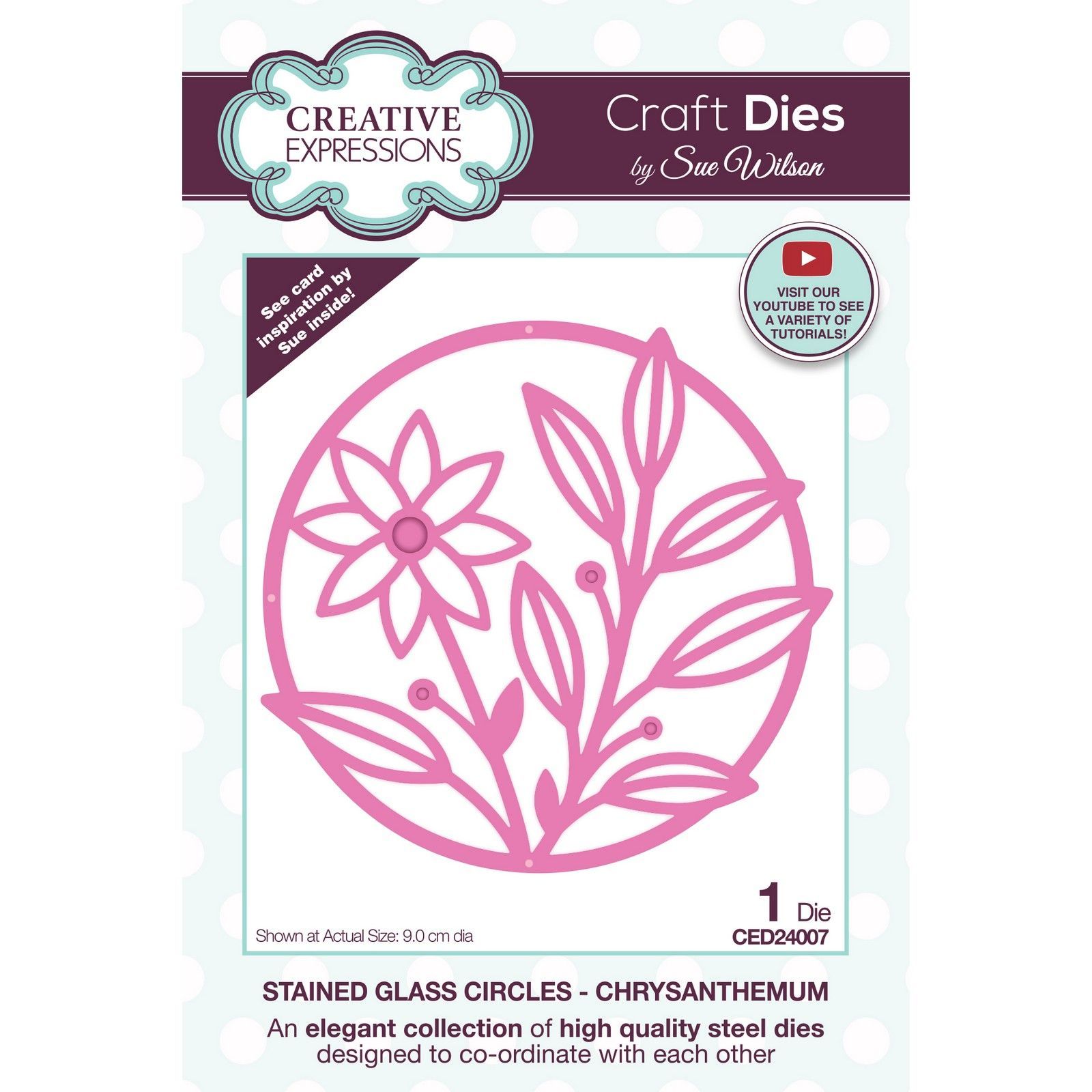 Creative Expressions • Stained glass circles craft die Chrysanthemum