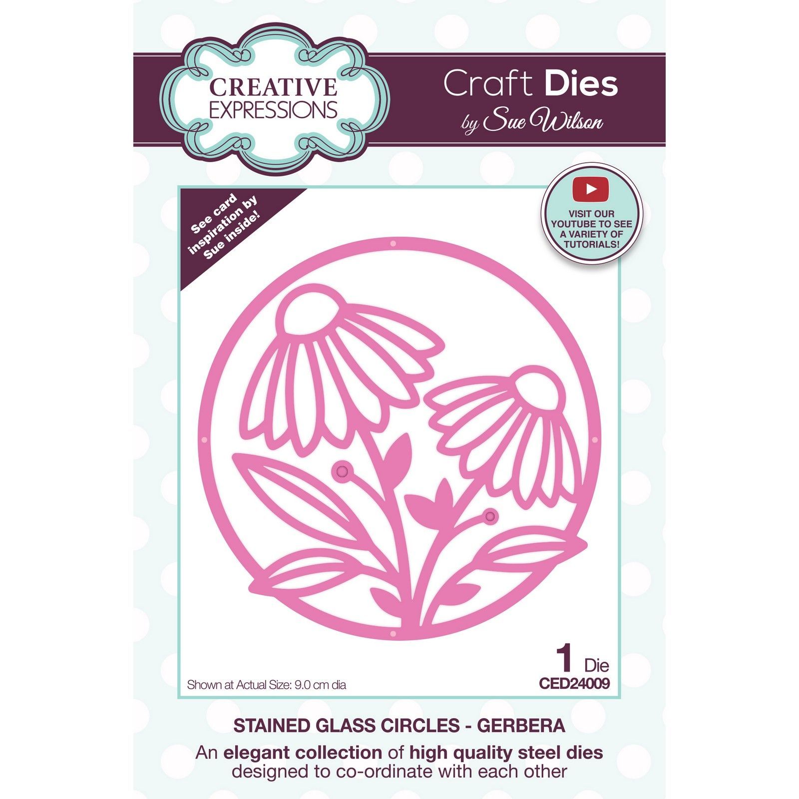 Creative Expressions • Stained glass circles craft die Gerbera