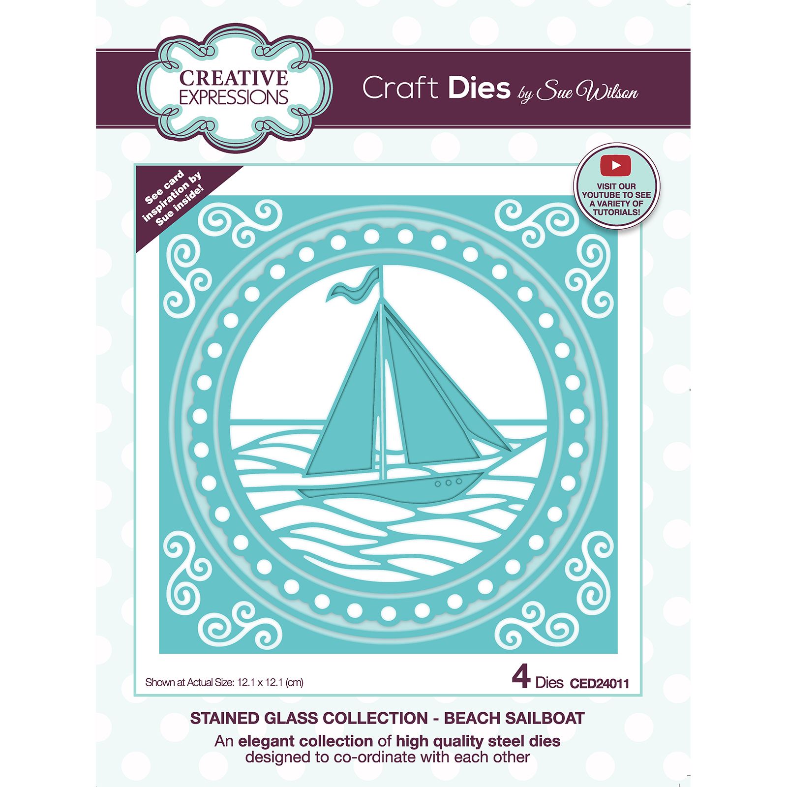 Creative Expressions • Craft Die Stained Glass Collection Beach Sailboat