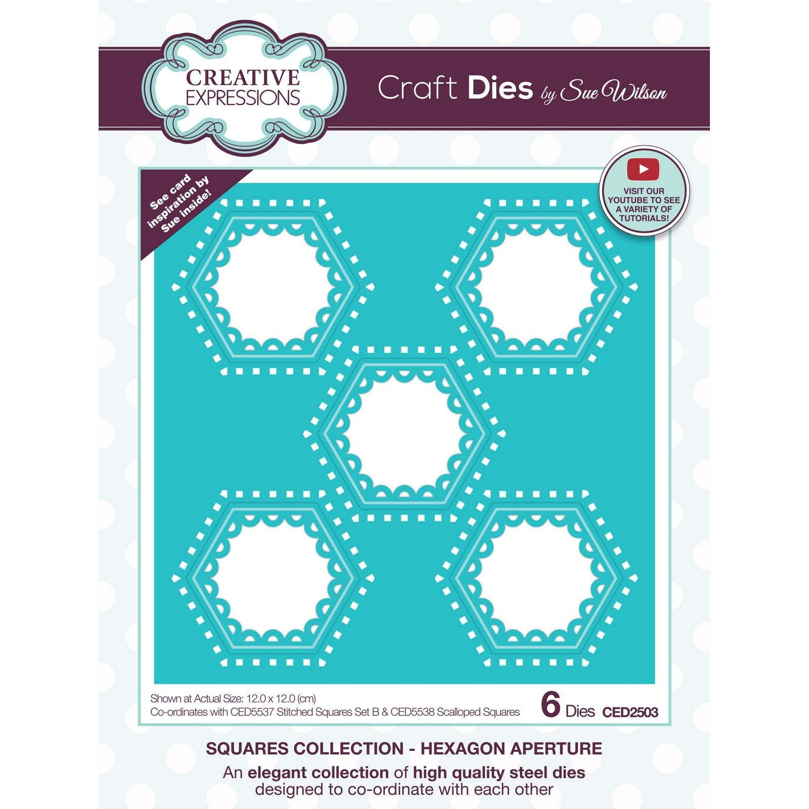 Creative Expressions • Squares collection craft die Hexagon aperture