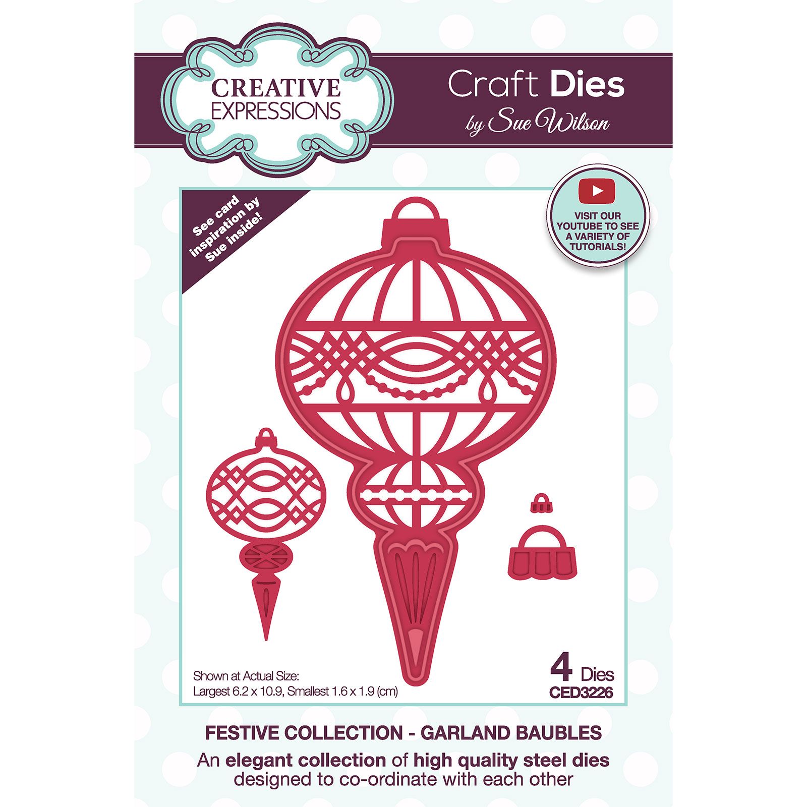 Creative Expressions • Sue Wilson craft die Garland baubles