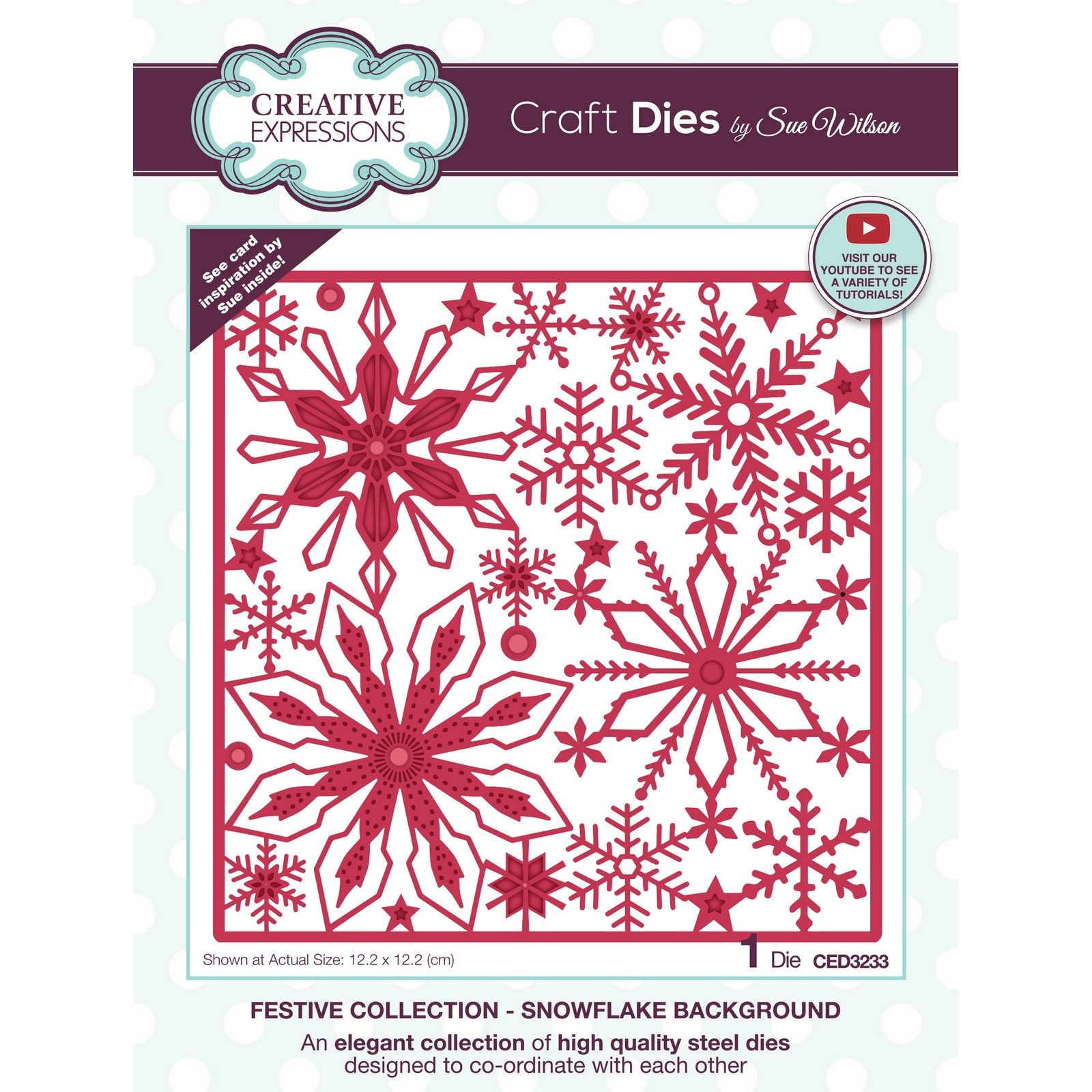 Creative Expressions • Sue Wilson Festive Fustella da Taglio  Snowflake Background