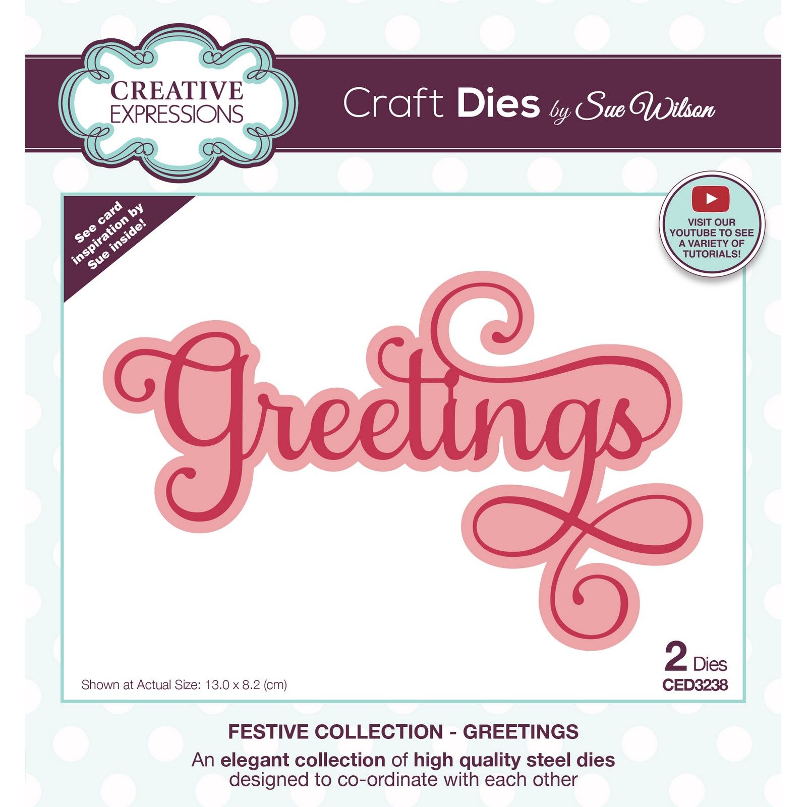 Creative Expressions • Sue Wilson Festive Stanzschablone Greetings