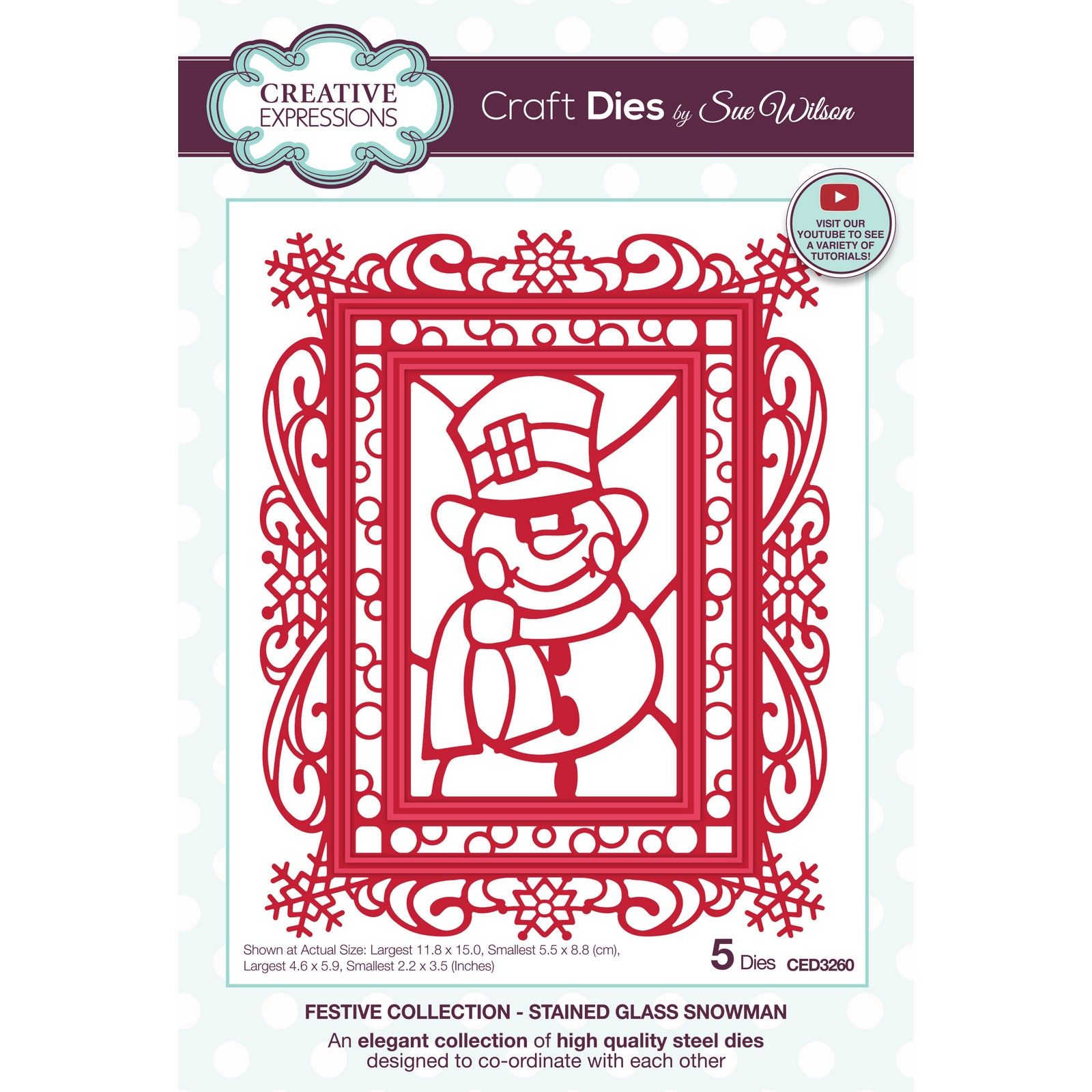 Creative Expressions • Festive Matrices de Découpe Stained Glass Snowman