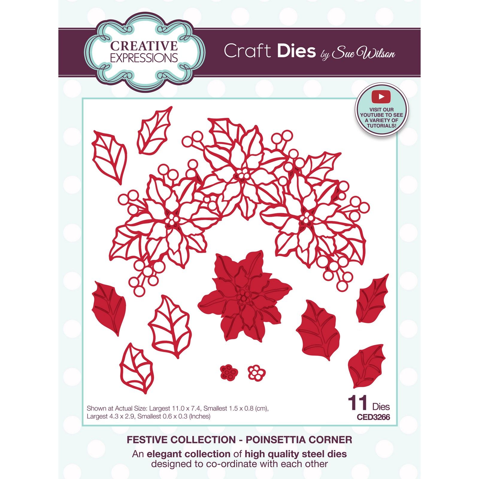 Creative Expressions • Festive Plantilla de Corte Poinsettia Corner