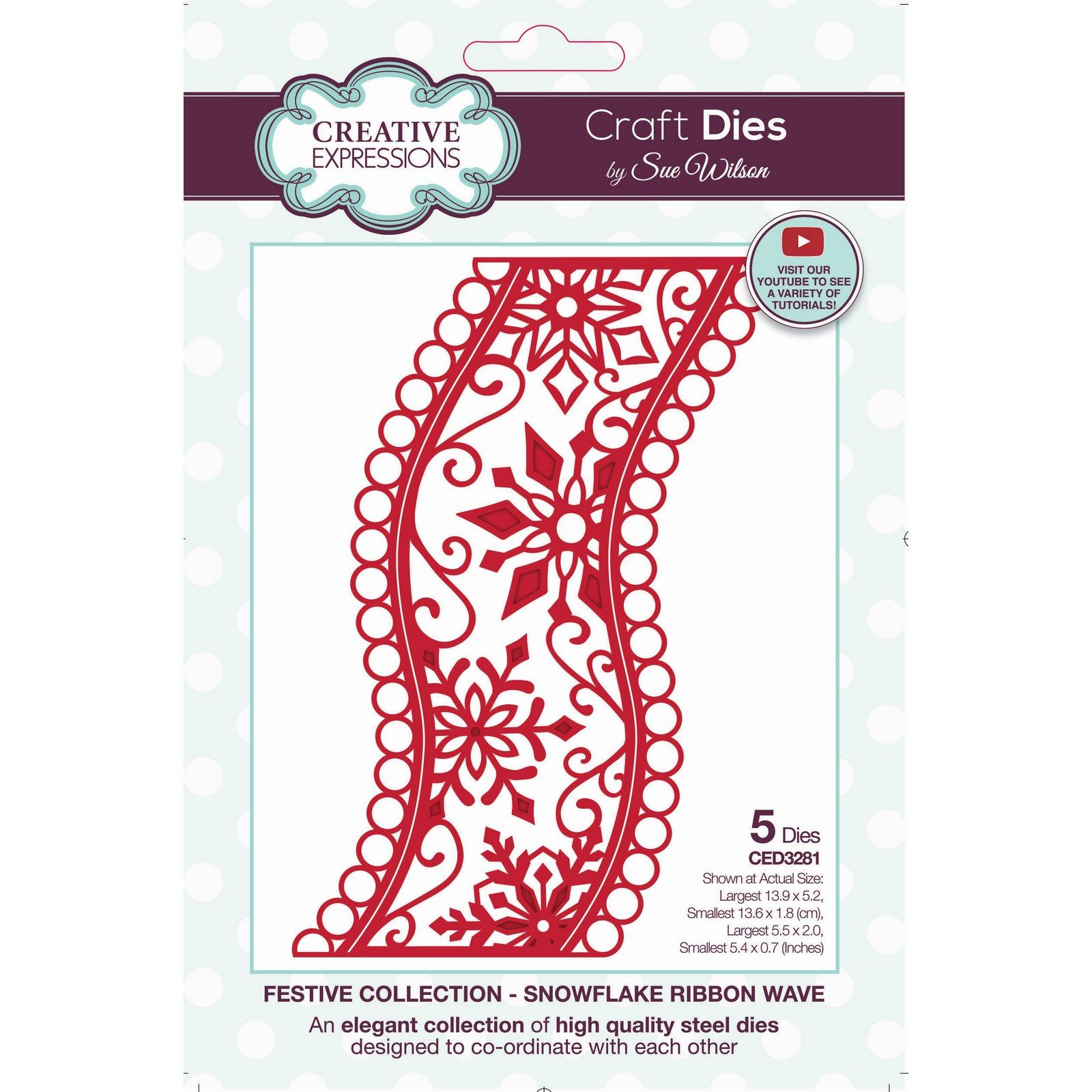 Creative Expressions • Festive Cutting Dies Snowflake Ribbon Wave