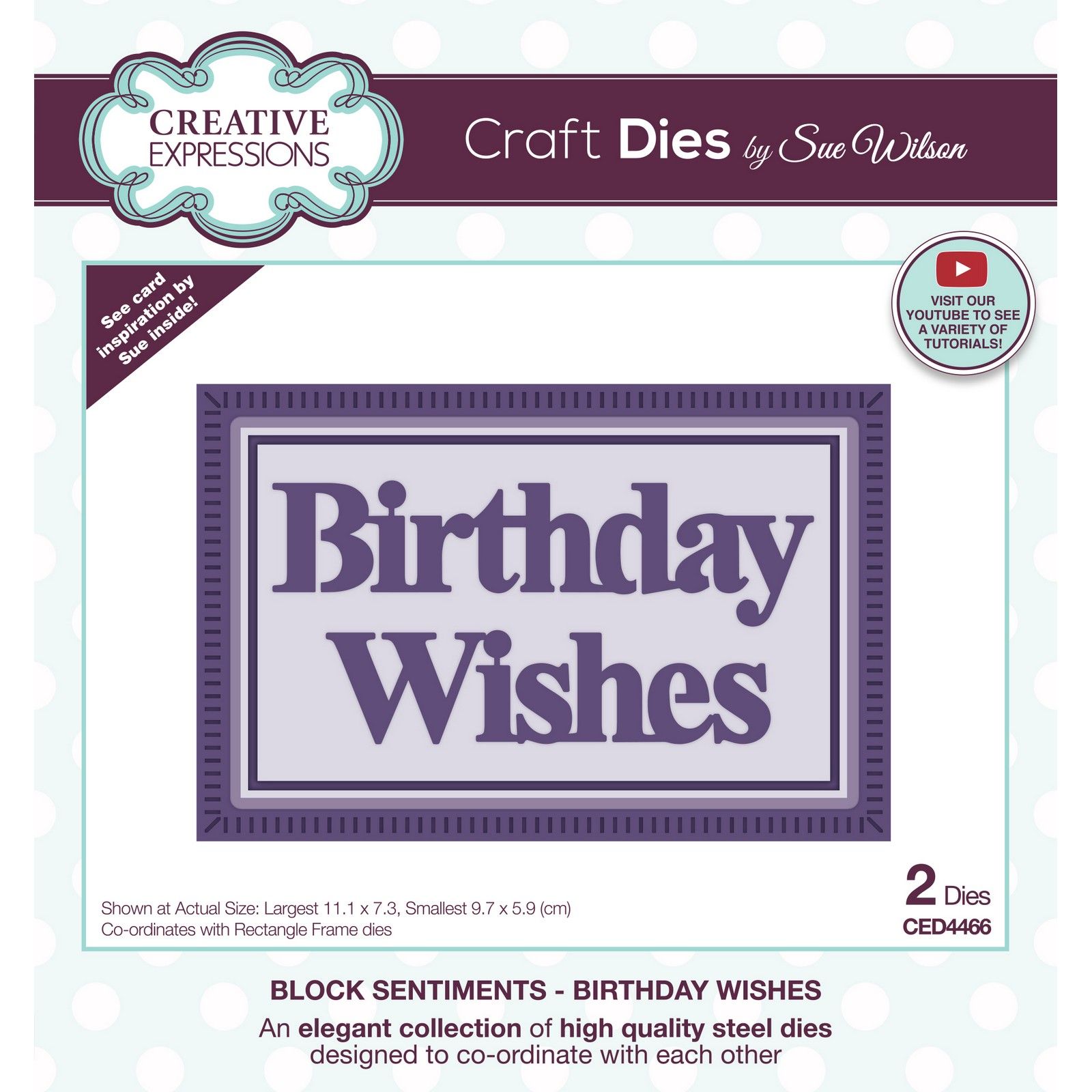 Creative Expressions • Craft Die Block Sentiments Birthday Wishes