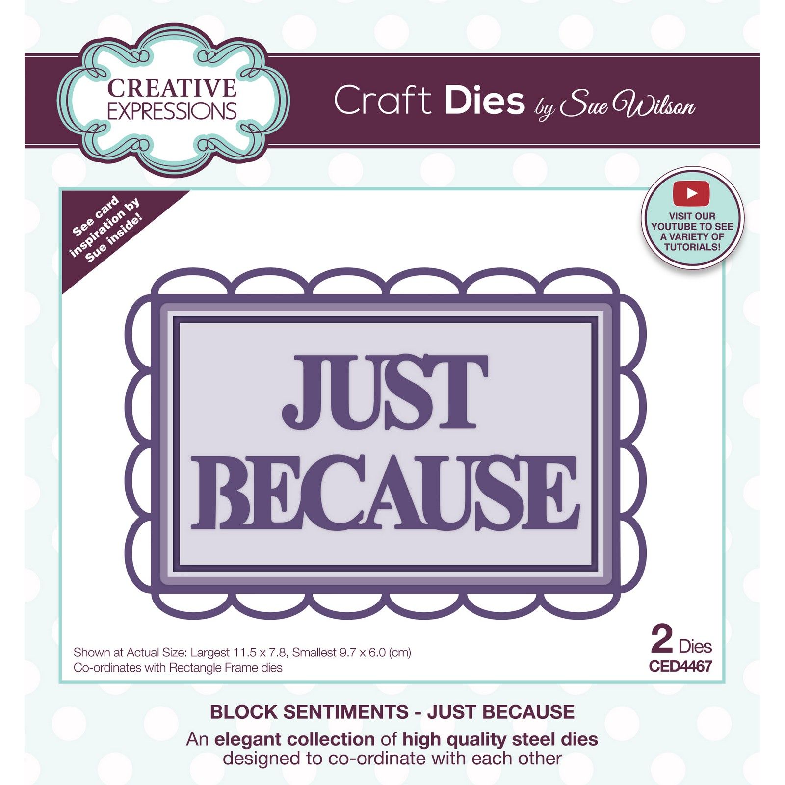 Creative Expressions • Craft Die Block Sentiments Just Because