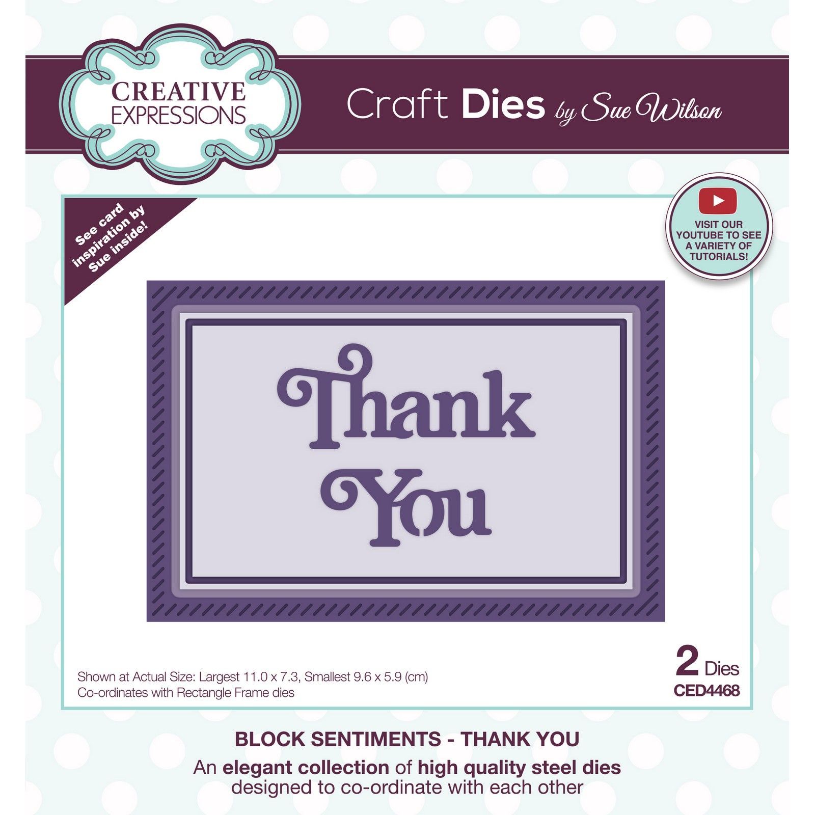 Creative Expressions • Craft Die Block Sentiments Thank You