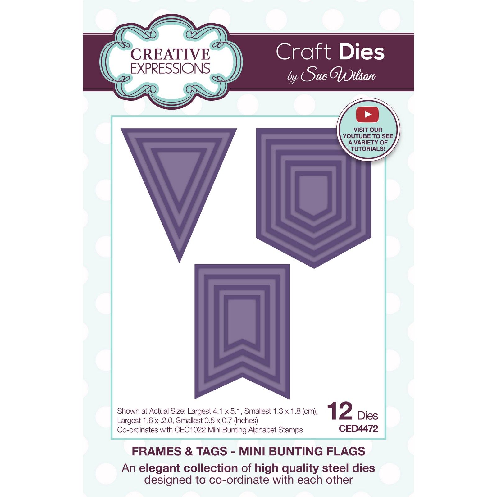 Creative Expressions • Plantilla de Corte Frames & Tags Mini Bunting Flags 