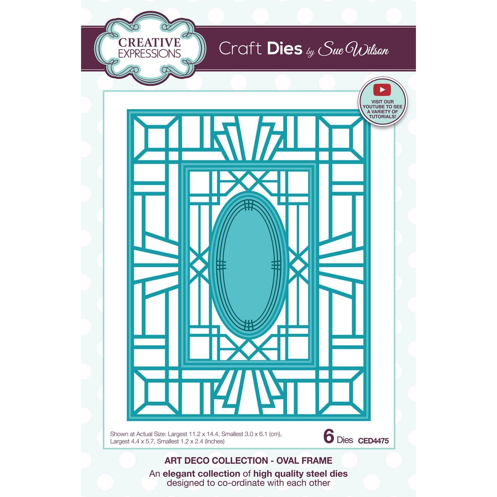 Creative Expressions • Art Deco Plantilla de Corte Oval Frame