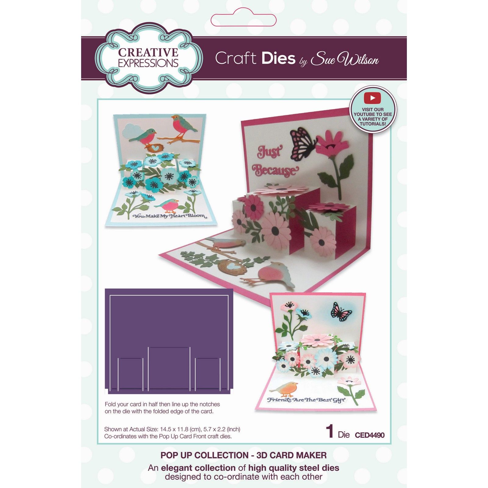 Creative Expressions • Sue Wilson Pop Up 3D Card Maker Craft Die