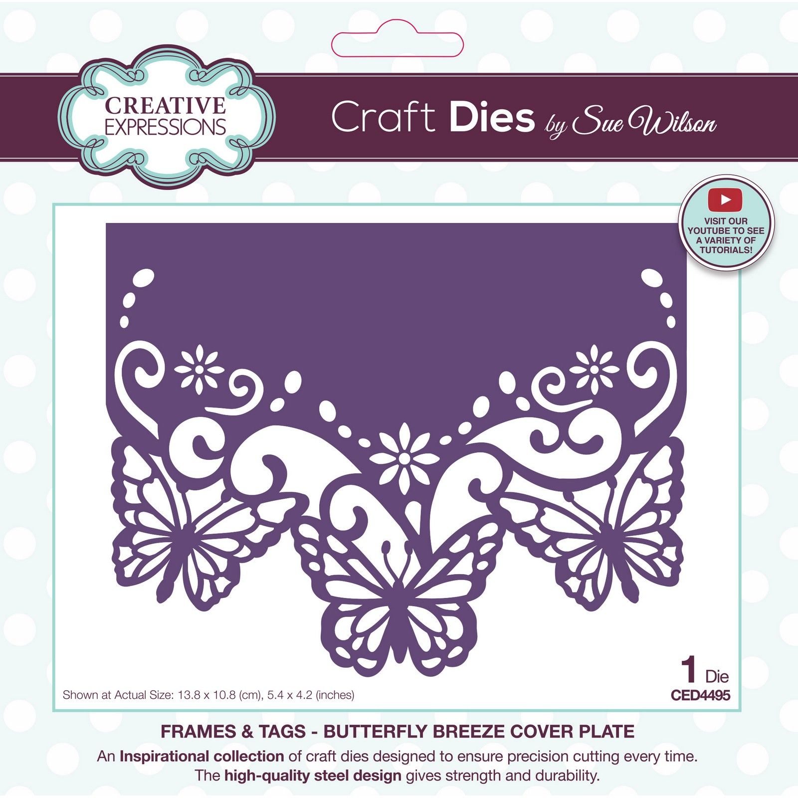 Creative Expressions • Sue Wilson Frames & Tags Butterfly Breeze Cover Plate Craft Die