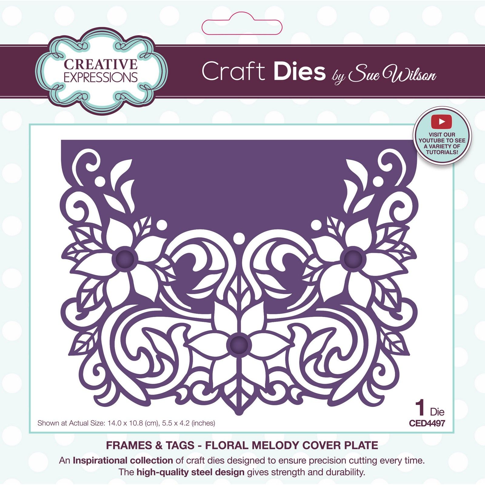 Creative Expressions • Sue Wilson Frames & Tags Floral Melody Cover Plate Craft Die