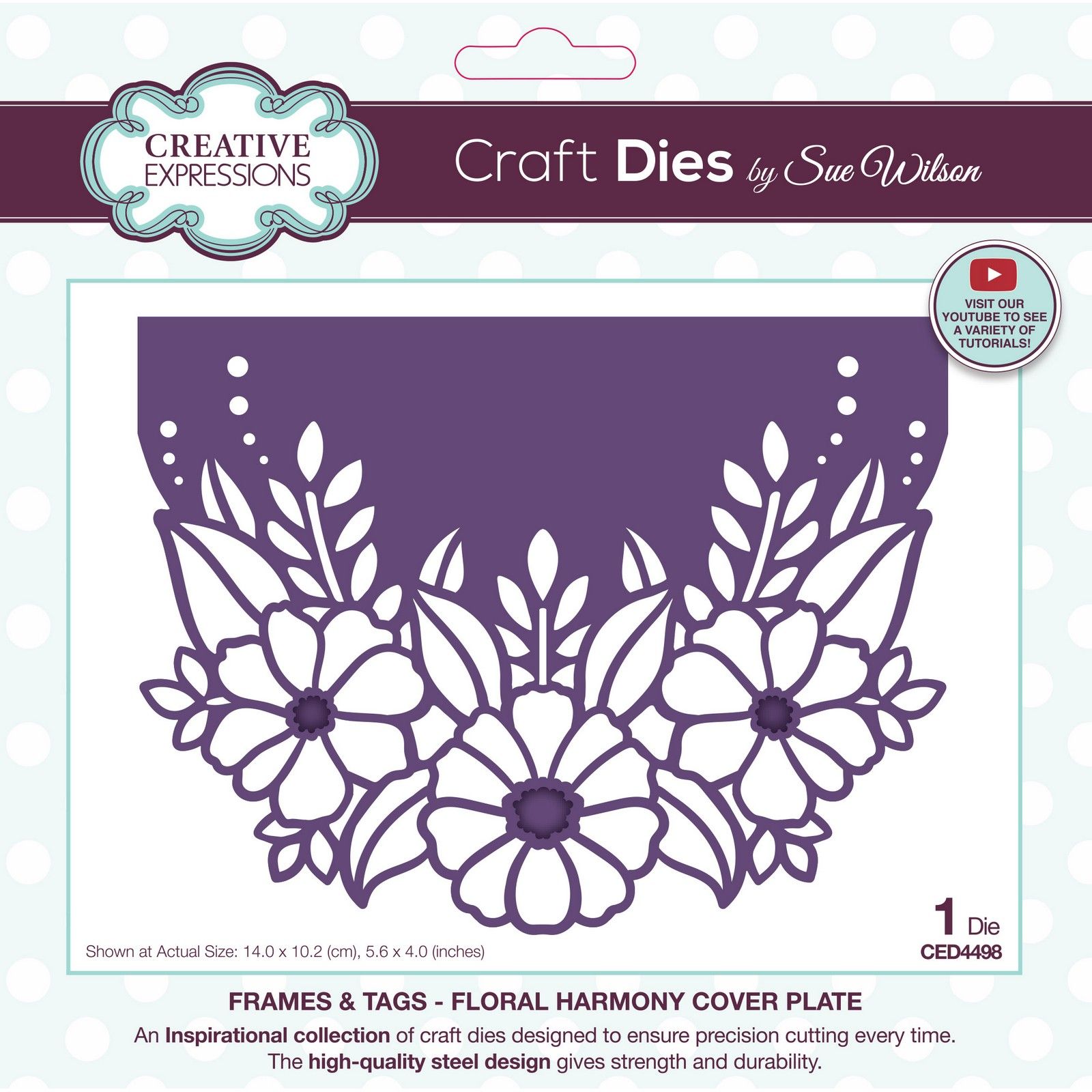 Creative Expressions • Sue Wilson Frames & Tags Floral Harmony Cover Plate Craft Die