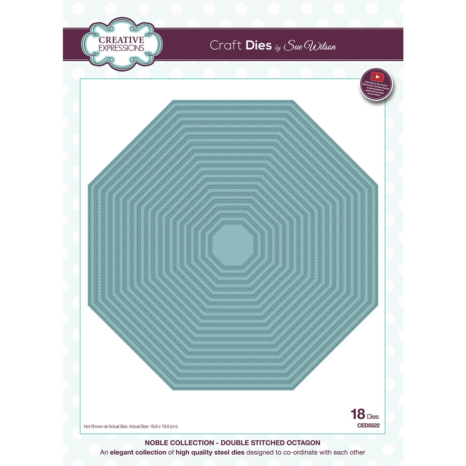 Creative Expressions • Craft die double stitched octagon