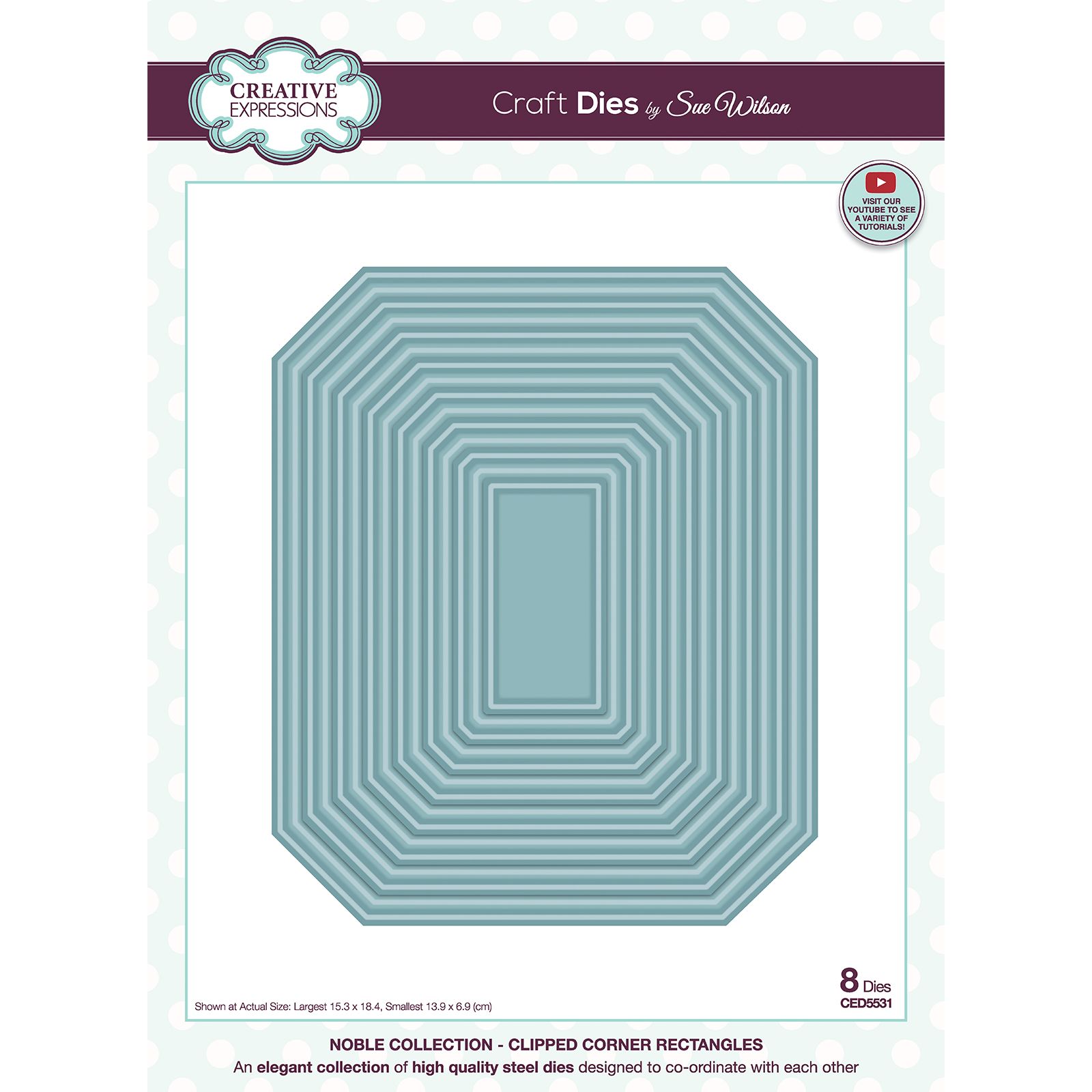 Creative Expressions • Craft die edger Noble clipped corner rectangles
