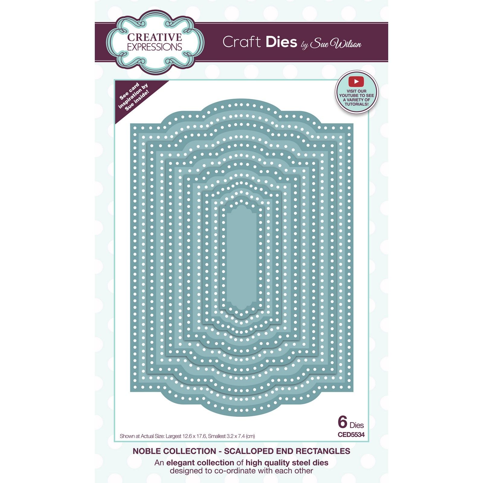 Creative Expressions • Craft die Noble scalloped end rectangles