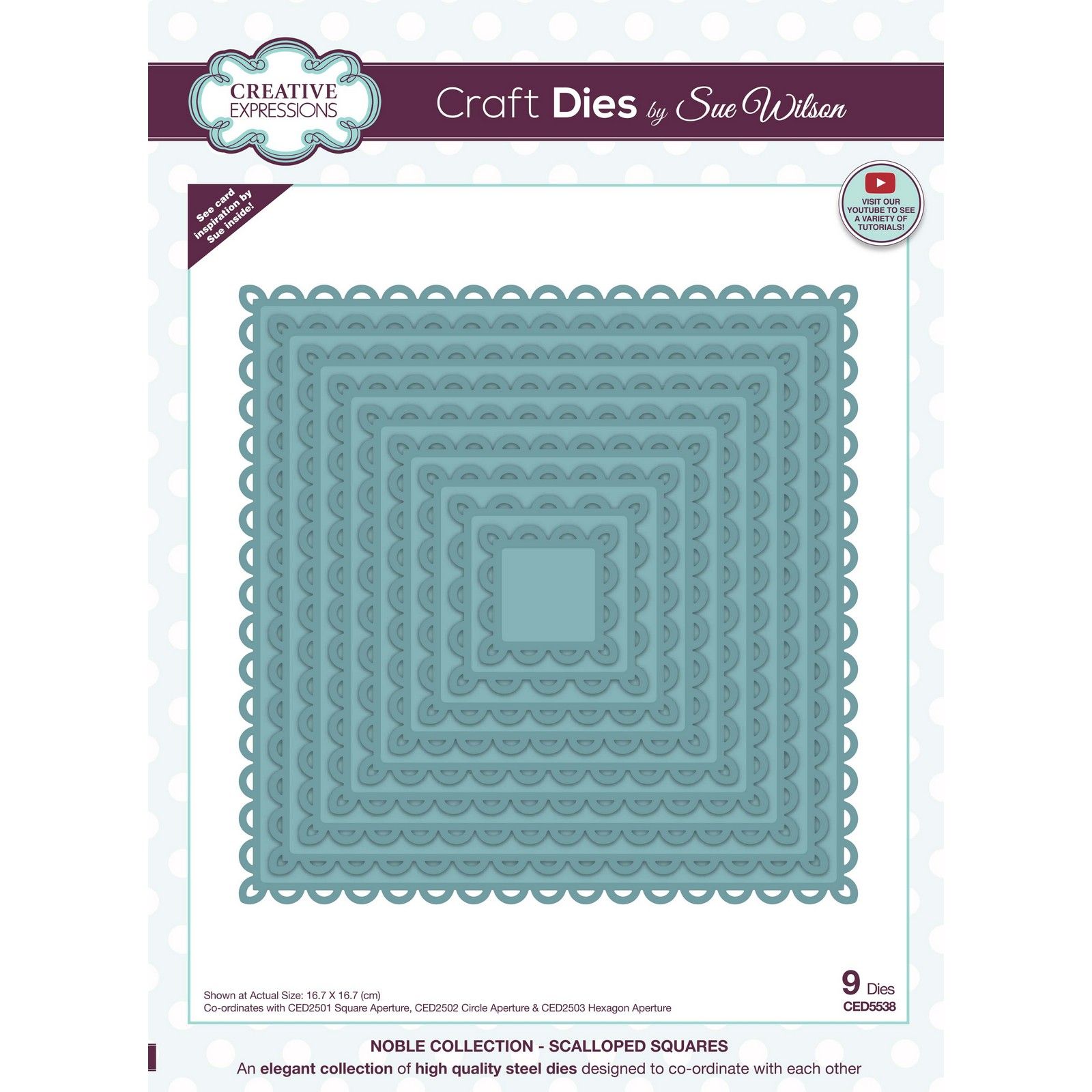 Creative Expressions • Noble collection craft die Scalloped squares