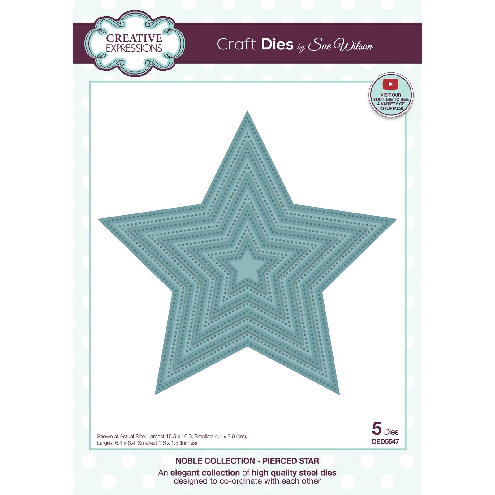 Creative Expressions • Matrice de Découpe Noble Pierced Star 