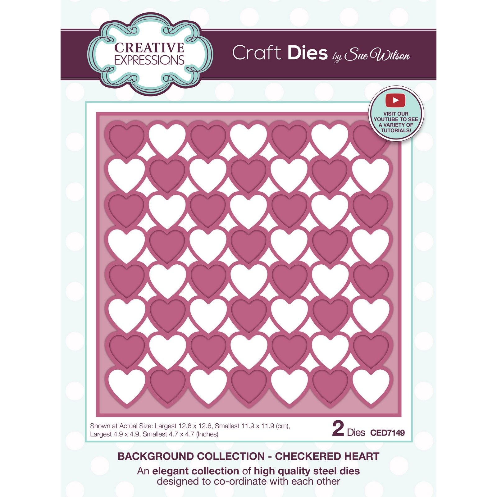 Creative Expressions • Background Collection Matrice de Découpe Checkered Heart 