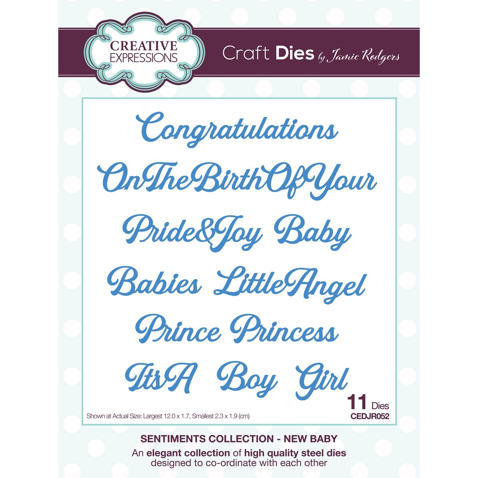 Creative Expressions • Sentiments Craft Die New Baby