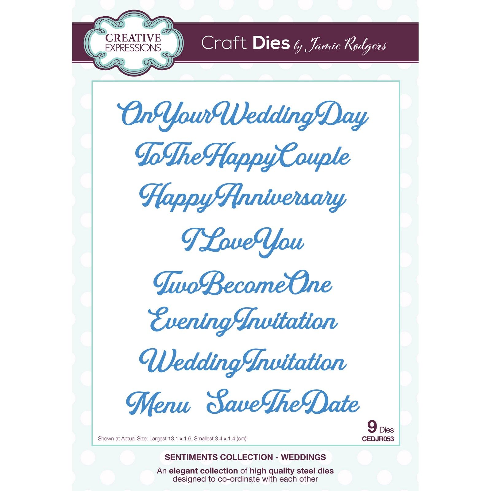 Creative Expressions • Sentiments Craft Die Weddings